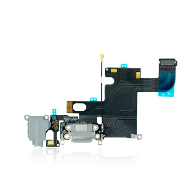 Charging Port Flex Cable Compatible For iPhone 6 (Premium) (Silver)